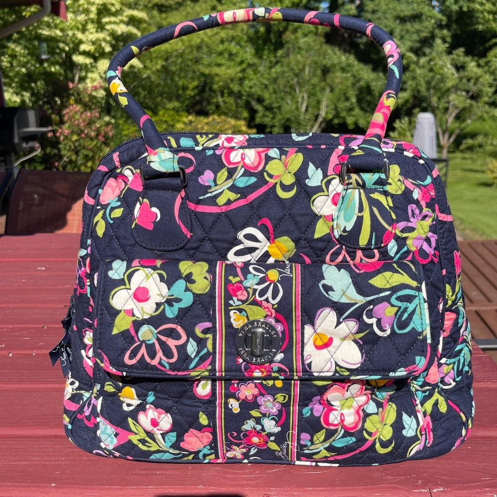 Vera‎ Bradley Satchel/Handbag Retired Ribbons Floral Print with Handles